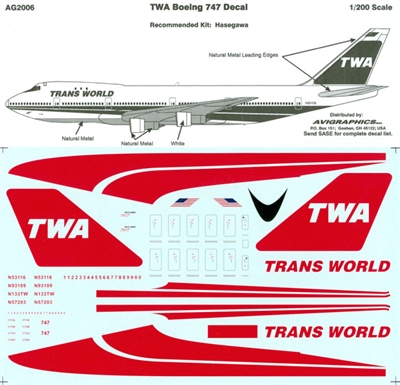 1:200 Trans World Airlines Boeing 747-100/-200B