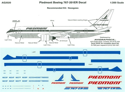 1:200 Piedmont Boeing 767-200