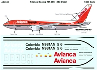 1:200 Avianca Colombia Boeing 767-200/-300