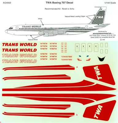 1:144 Trans World Airlines Boeing 707's