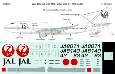 1:144 Japan Airlines Boeing 747's