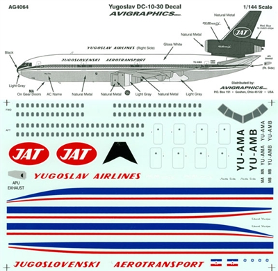 1:144 JAT Yugoslav Airlines  DC-10-30