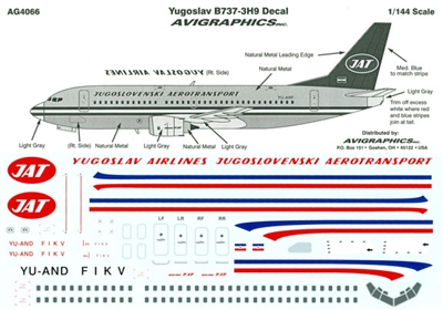 1:144 JAT Yugoslav Airlines Boeing 737-300