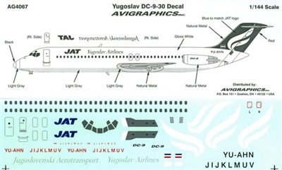 1:144 JAT Yugoslav Airlines Douglas DC-9-30