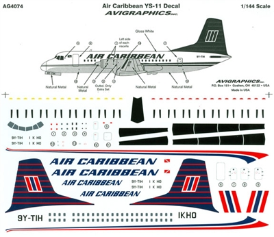 1:144 Air Caribbean Namc YS-11A