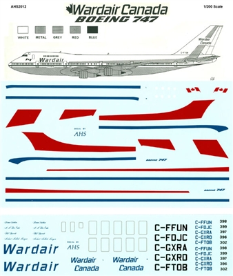1:200 Wardair Canada Boeing 747-1D1/-2D1B