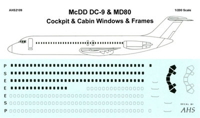 1:200 Windows & Frames, DC-9 / MD80