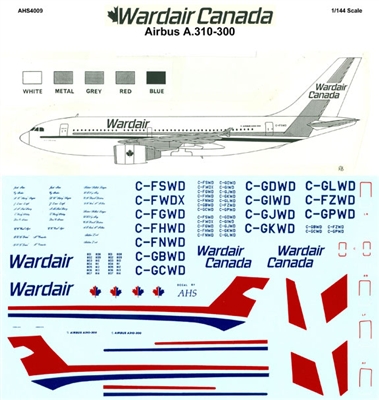 1:144 Wardair Canada Airbus A.310-322