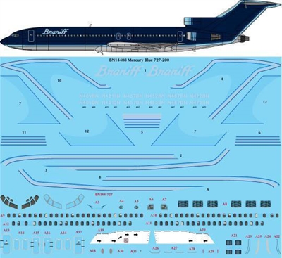 1:144 Ultra ' Mercury Blue' Boeing 727-200