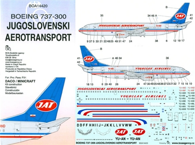 1:144 JAT Yugoslav Airlines Boeing 737-300