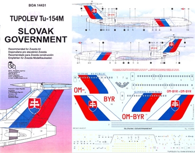 1:144 Slovak Government Tupolev 154M