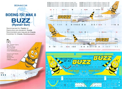 1:144 Buzz Ryanair Sun Boeing 737-MAX8