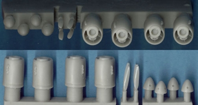 1:144 RR Merlin Engines, C4 Northstar, British Exhaust - See BZ4049