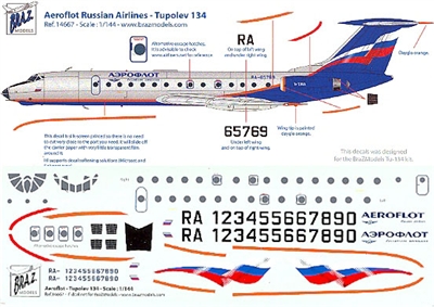 1:144 Aeroflot Tupolev 134A