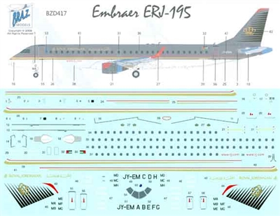 1:144 Royal Jordanian Airlines Embraer 195