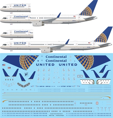 1:144 Continental Airlines & United Airlines Boeing 757-224, -324, -33N