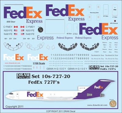 1:100 FedEx Boeing 727-100F / -200F
