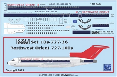 1:100 Northwest Orient Boeing 727-100