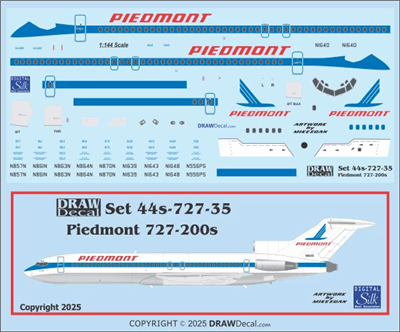 1:100 Piedmont Airlines Boeing 727-200