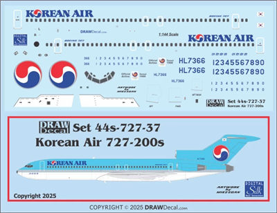 1:100 Korean Air Boeing 727-200