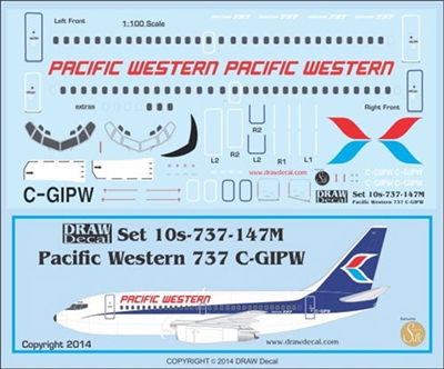 1:100 Pacific Western Boeing 737-200 (C-GIPW)