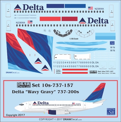 1:100 Delta Airlines 'Wavy Gravy Boeing 737-200