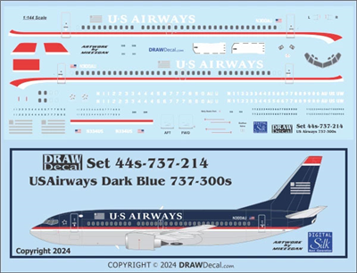 1:100 US Airways (1997 cs) Boeing 737-300