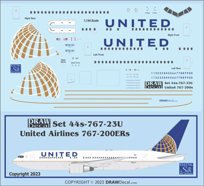 1:100 United Airlines Boeing 767-200ER