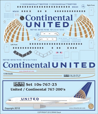 1:100 1:200 Continental Airlines / United Airlines Boeing 767-200ER