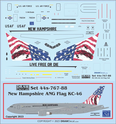 1:100 USAF 'New Hampshire ANG'  (U.S. Flag Tail) KC-46A Pegasus (Boeing 767-200)