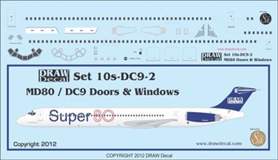 1:100 McDD MD-80 Door, window and windshield set