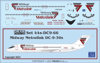 1:100 Midway Airlines Metrolink Douglas DC-9-30