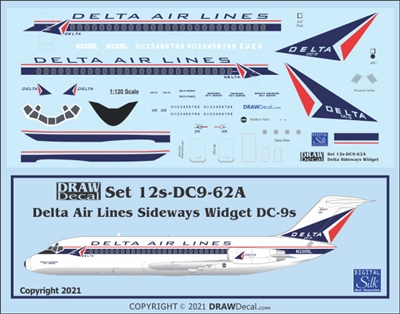 1:120 Delta Airlines (early sideways logo) Douglas DC-9-14