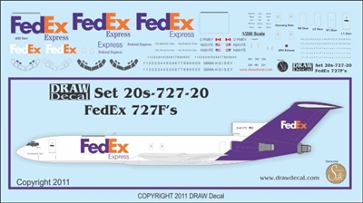 1:200 FedEx Boeing 727-100F / -200F
