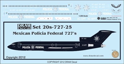 1:200 Mexican Policia Federal Boeing 727-200