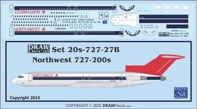 1:200 Northwest Airlines Boeing 727-200