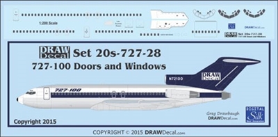 1:200 Boeing 727-100 Doors, Windows & Details
