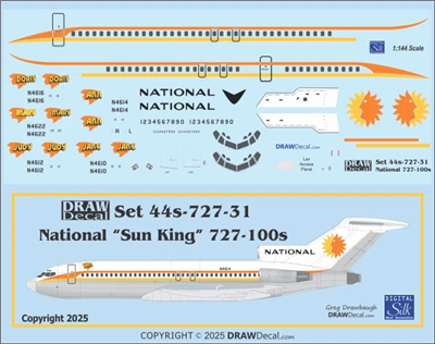 1:200 National Airlines Boeing 727-100