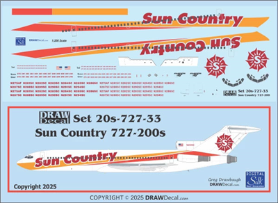1:200 Sun Country Boeing 727-200