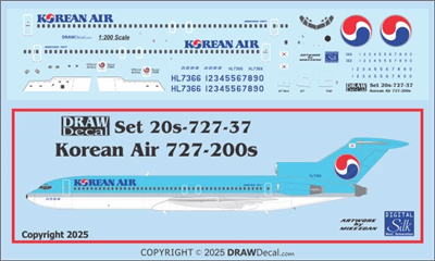 1:200 Korean Air Boeing 727-200