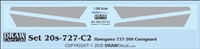 1:200 Boeing 727-100 / -200 Corogard (Top surfaces only, without wing escape markings) (Two Sets)