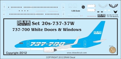 1:200 Boeing 737-700 Doors and Windows - WHITE