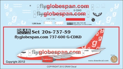 1:200 flyglobespan.com Boeing 737-600