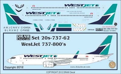 1:200 WestJet Boeing 737-800