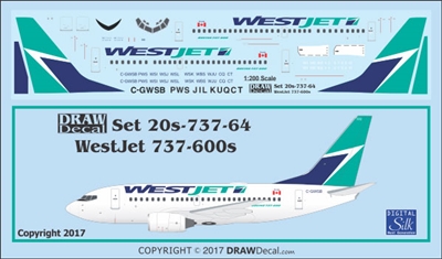 1:200 WestJet Boeing 737-600