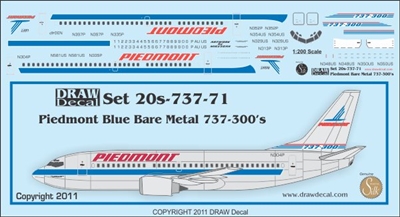 1:200 Piedmont (metal blue) Boeing 737-300