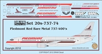1:200 Piedmont (metal cs, red stripe) Boeing 737-400