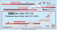 1:200 Piedmont (metal red) Boeing 737-300