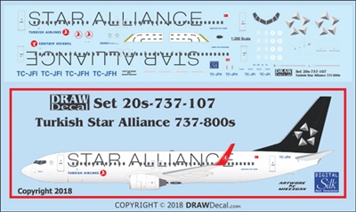 1:200 Turkish Airlines 'Star Alliance' Boeing 737-800