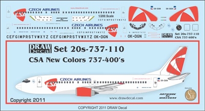 1:200 CSA Czech Airlines Boeing 737-400